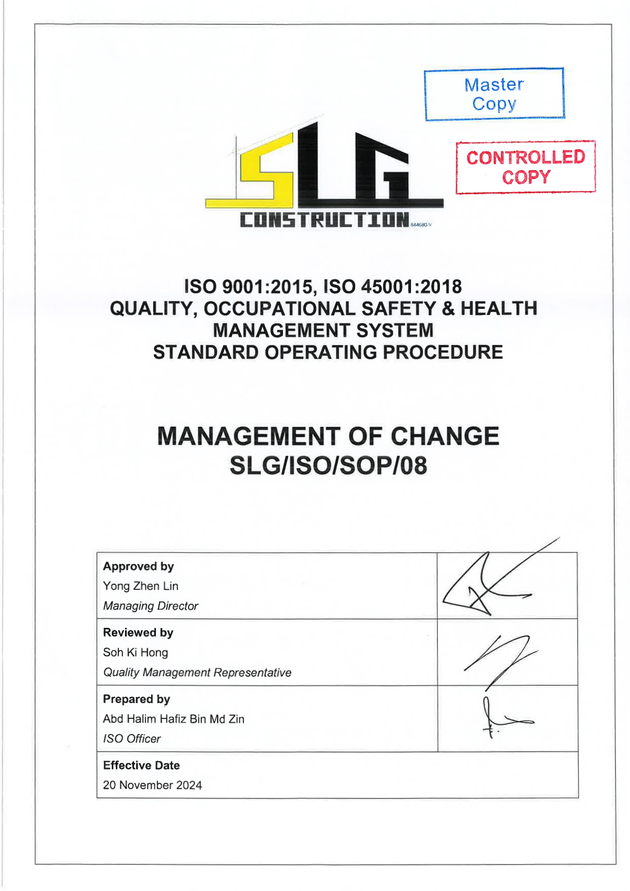 SLG-PRO-SOP Page 1